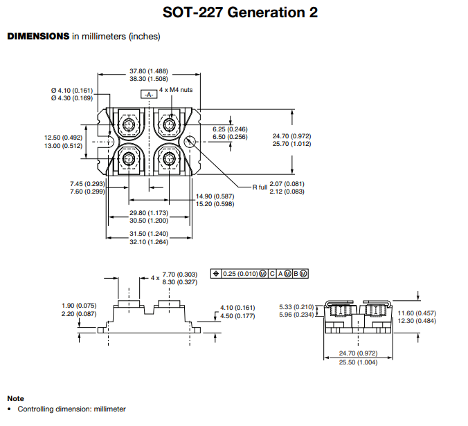 IGBT模块VS-GT100DA120UF尺寸