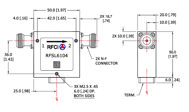 RFSL6104 20W N-F隔离器RFCI
