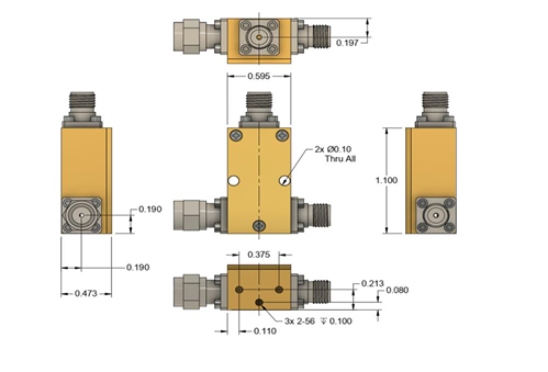 QMC-CRYOTEE-0010-FMF低温偏置T型接头外形尺寸图
