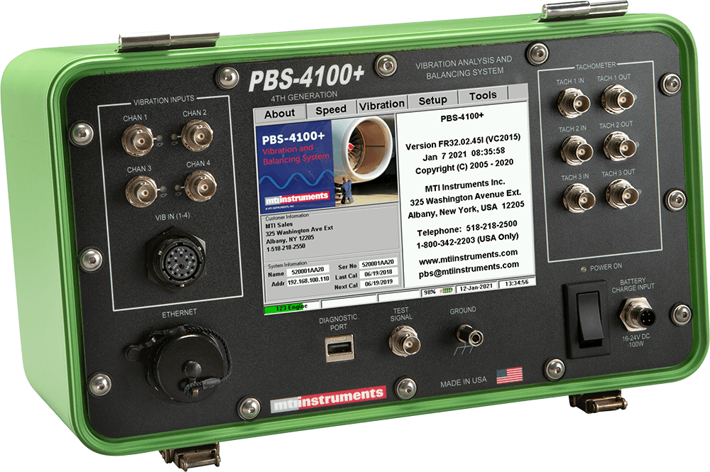 MTI Instruments测试设备PBS-4100+ 第 4 代便携式振动和平衡系统