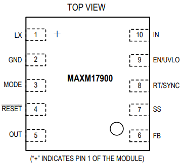 4V~21V 100mA 结构紧凑降压型µModule电源模块MAXM17900