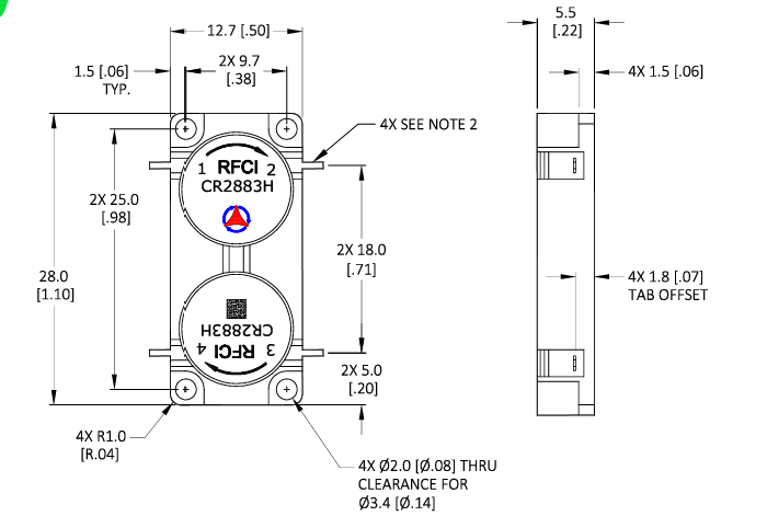 RFCI CR2883H双循环器：高频通信系统的理想选择