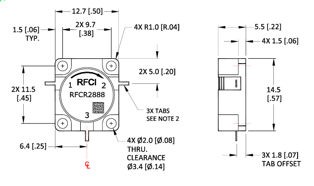 RFCR2888嵌入式X波段同轴环形器RFCI