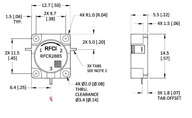 RFCI RFCR2885 X波段CW嵌入式循环器