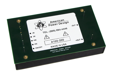 美国American Power Design A100系列高压DC-DC转换器100W,48-200V