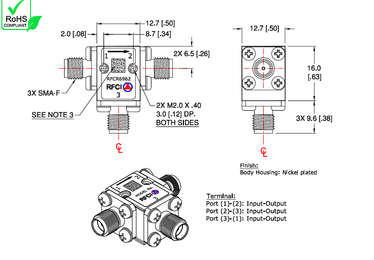 RFCR6962 SMA-F环行器RFCI