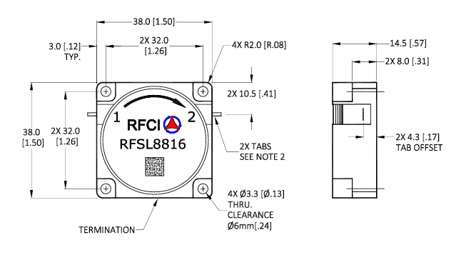 RFCI RFSL8816 CW隔离器2.5-6.2GHz